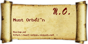 Must Orbán névjegykártya